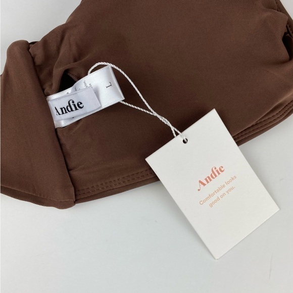 Andie The Scala Bandeau Strapless Bikini Top Swimsuit Brown NWT - Picture 8 of 8